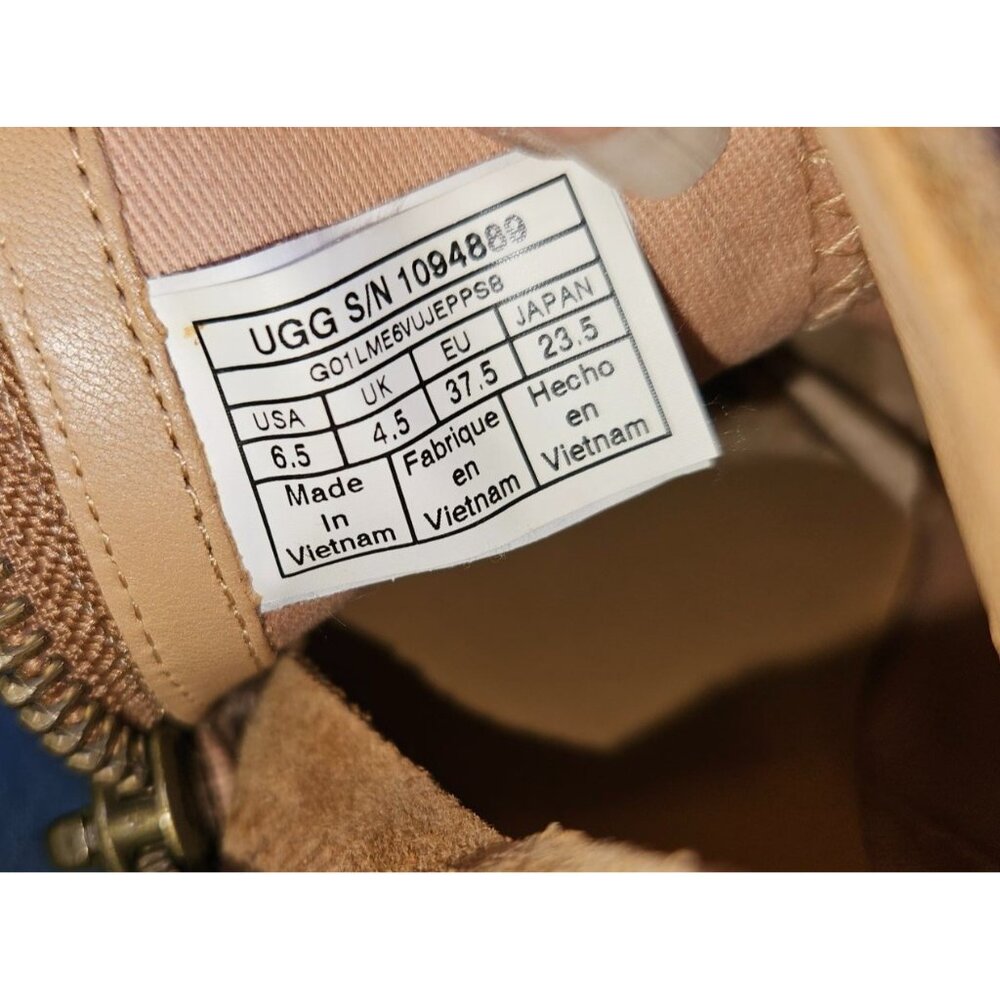Ugg Upper Suede Side Zip Aureo Ankle Booties Women Size 6.5 - Picture 10 of 10